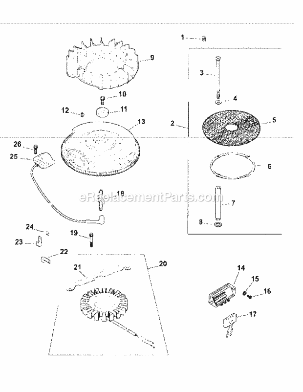 Cv730-0025 Ignition & Electrical Diagram and Parts List for M54-KH 53BB5B8W750-25-HP Cub Cadet Lawn Tractor